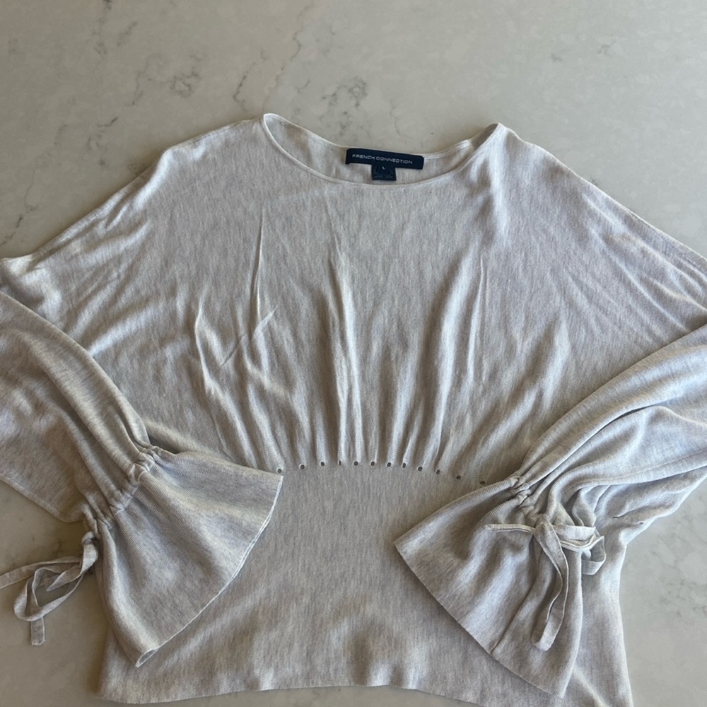French Connection light gray sweater, size Large.